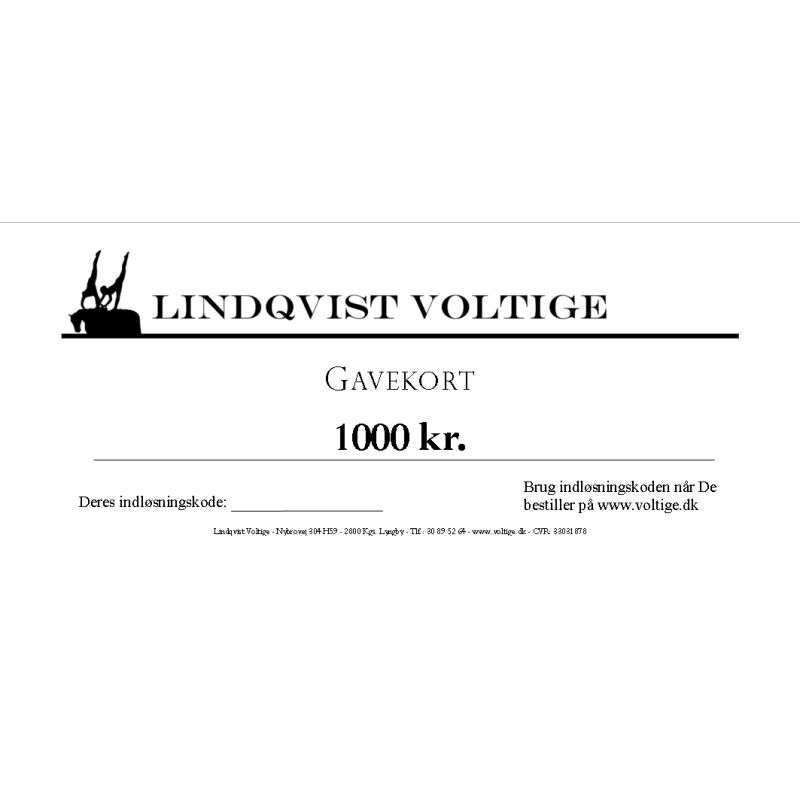 Gavekort 1000 kr.
